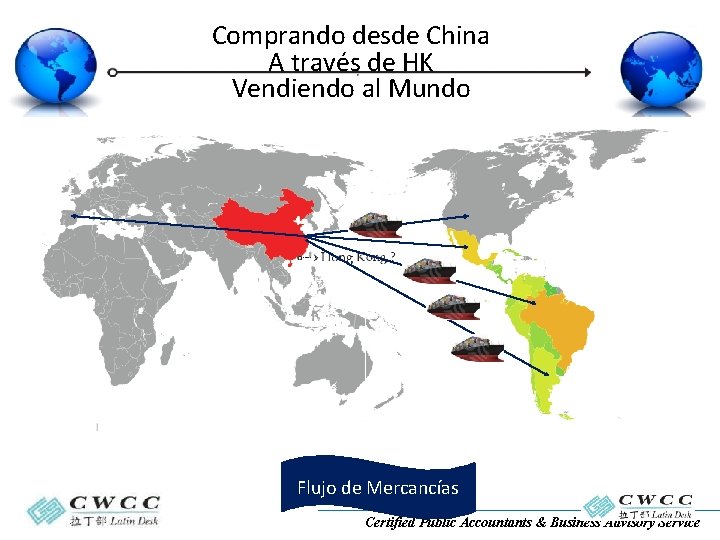 Comprando desde China A través de HK Vendiendo al Mundo Flujo de Mercancías Certified