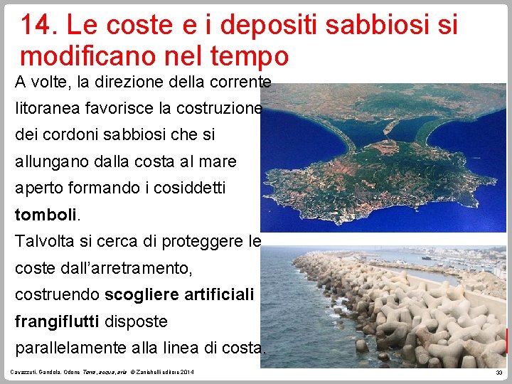 14. Le coste e i depositi sabbiosi si modificano nel tempo A volte, la