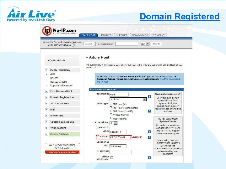 Domain Registered 