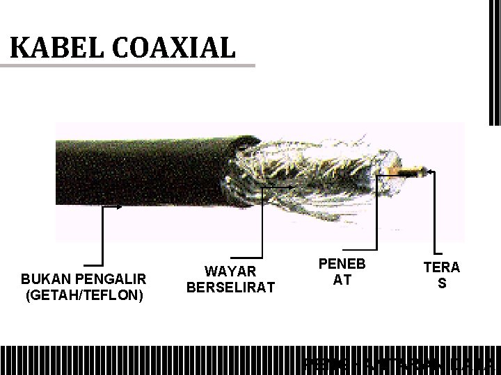 KABEL COAXIAL BUKAN PENGALIR (GETAH/TEFLON) WAYAR BERSELIRAT PENEB AT TERA S PENGHANTARAN DATA 