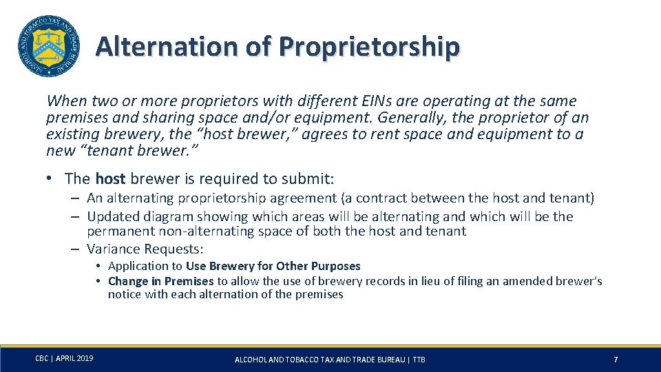 Alternation of Proprietorship When two or more proprietors with different EINs are operating at