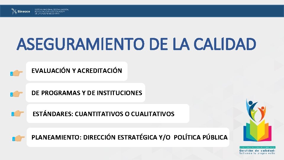 ASEGURAMIENTO DE LA CALIDAD EVALUACIÓN Y ACREDITACIÓN DE PROGRAMAS Y DE INSTITUCIONES ESTÁNDARES: CUANTITATIVOS