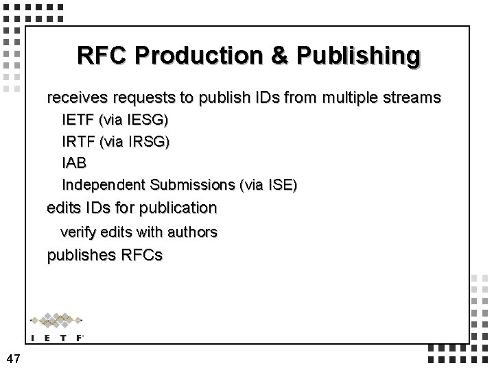 RFC Production & Publishing receives requests to publish IDs from multiple streams IETF (via RFC Production & Publishing receives requests to publish IDs from multiple streams IETF (via