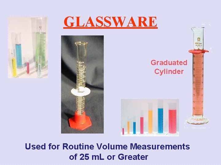 GLASSWARE Graduated Cylinder Used for Routine Volume Measurements of 25 m. L or Greater