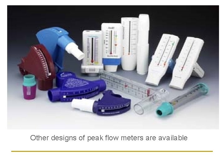  Other designs of peak flow meters are available 