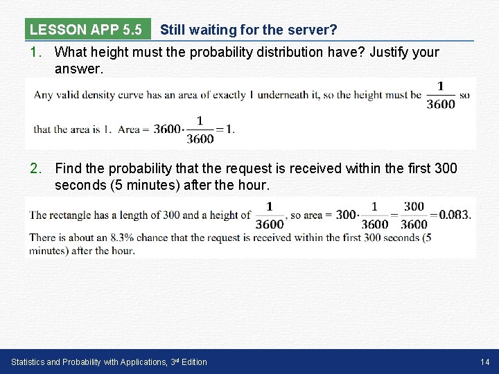 LESSON APP 5. 5 Still waiting for the server? 1. What height must the