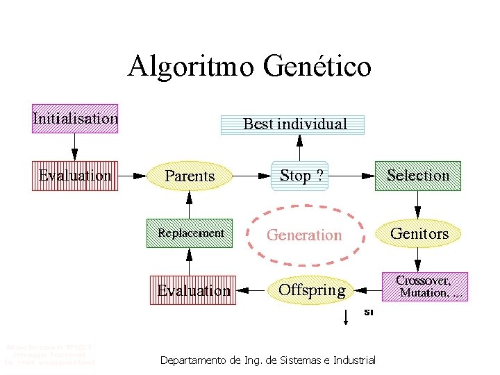 Algoritmo Genético Inicializar población Crear descendientes a través de variación aleatoria Evaluar la adaptabilidad