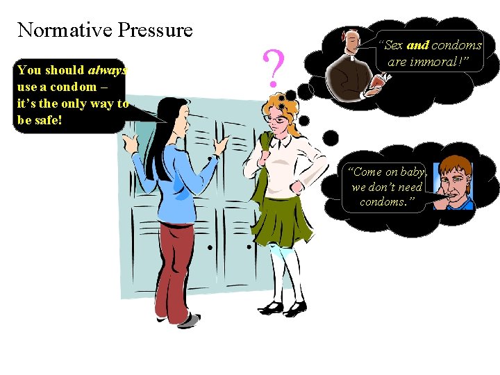 Normative Pressure You should always use a condom – it’s the only way to