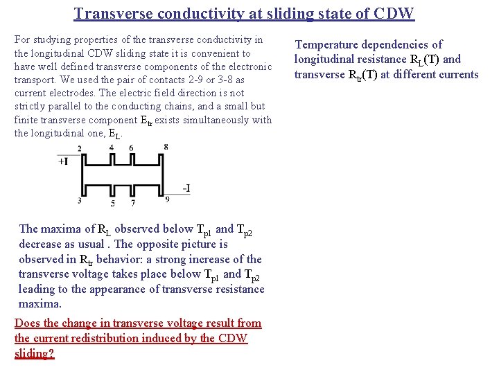 Transverse conductivity at sliding state of CDW For studying properties of the transverse conductivity