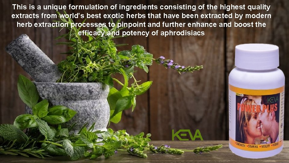 This is a unique formulation of ingredients consisting of the highest quality extracts from
