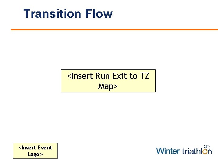 Transition Flow <Insert Run Exit to TZ Map> <Insert Event Logo> 