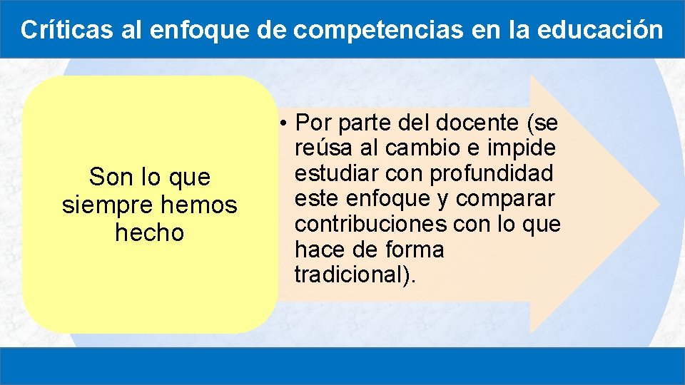 Críticas al enfoque de competencias en la educación Son lo que siempre hemos hecho