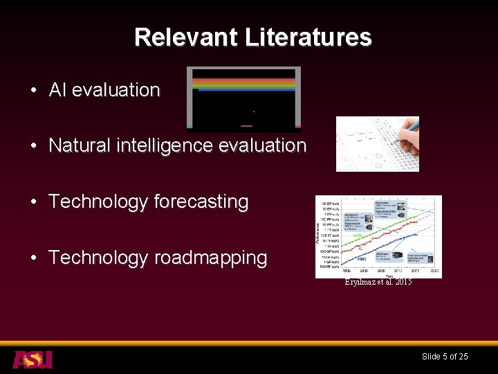 Relevant Literatures • AI evaluation • Natural intelligence evaluation • Technology forecasting • Technology