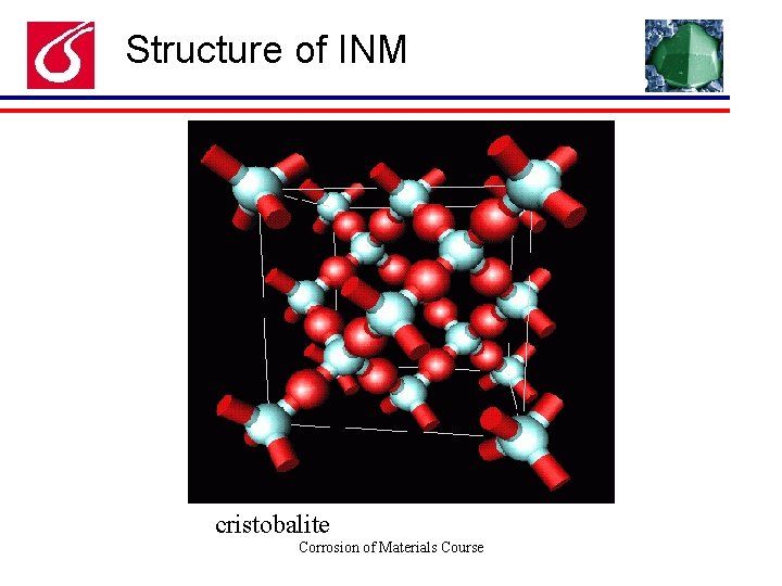 Structure of INM cristobalite Corrosion of Materials Course 