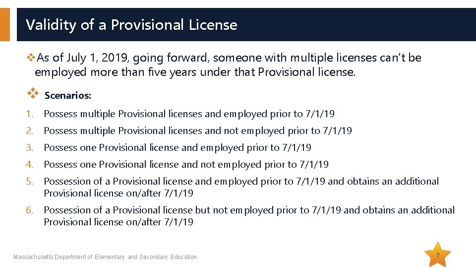 Validity of a Provisional License v. As of July 1, 2019, going forward, someone