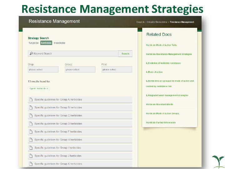 Resistance Management Strategies 