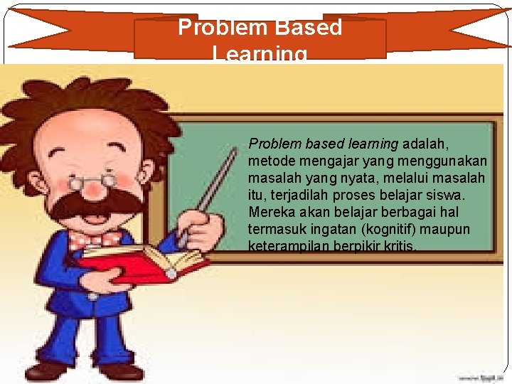 Problem Based Learning Problem based learning adalah, metode mengajar yang menggunakan masalah yang nyata,