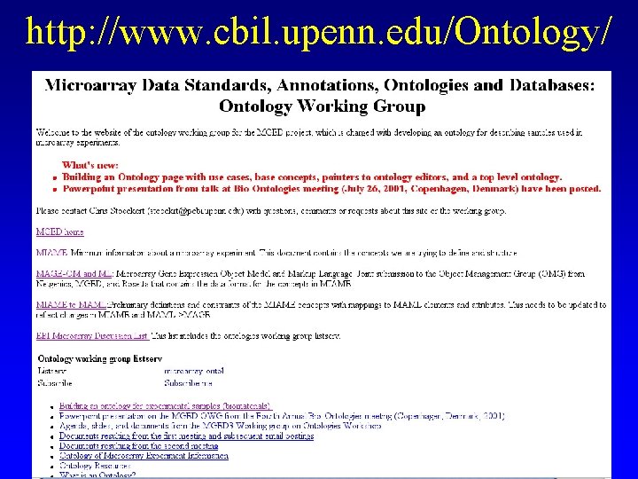 http: //www. cbil. upenn. edu/Ontology/ 