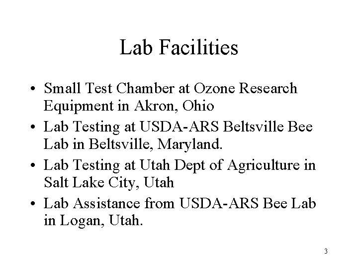 Lab Facilities • Small Test Chamber at Ozone Research Equipment in Akron, Ohio •