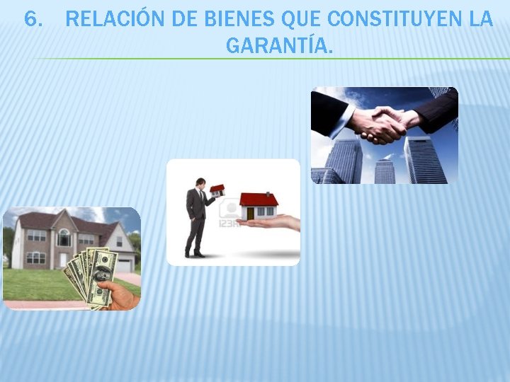 6. RELACIÓN DE BIENES QUE CONSTITUYEN LA GARANTÍA. 
