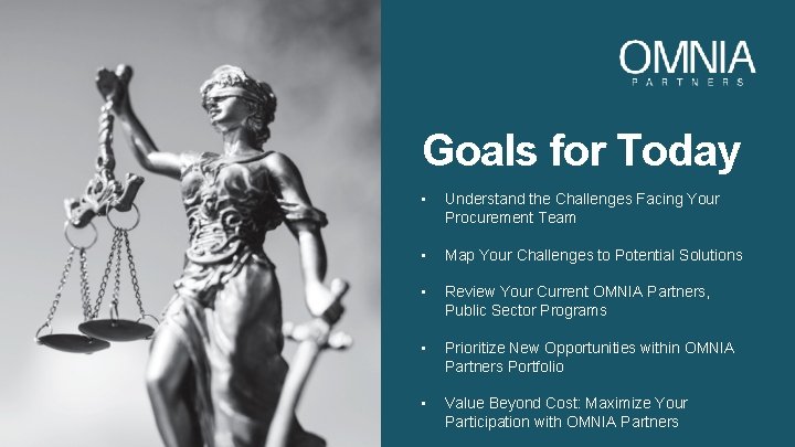 Goals for Today • Understand the Challenges Facing Your Procurement Team • Map Your