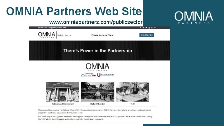 OMNIA Partners Web Site www. omniapartners. com/publicsector 