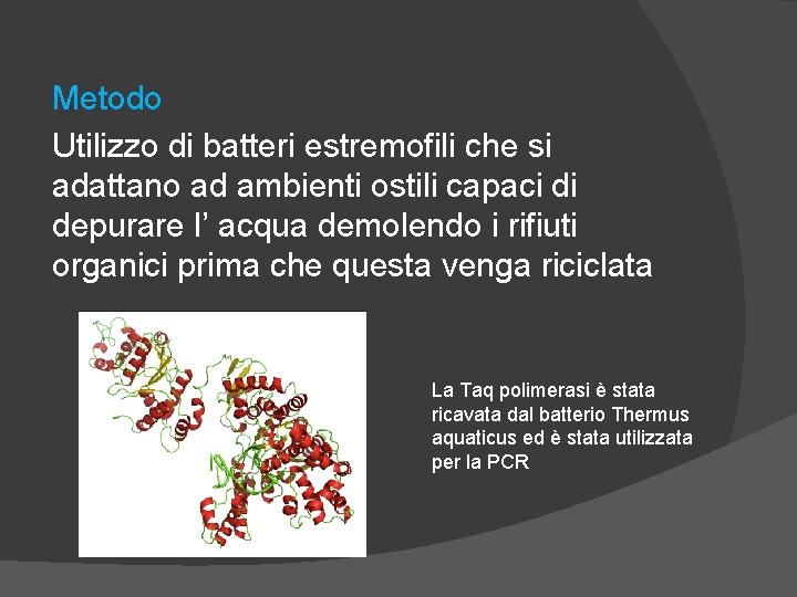 Metodo Utilizzo di batteri estremofili che si adattano ad ambienti ostili capaci di depurare