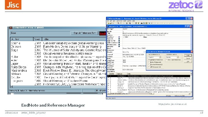 End. Note and Reference Manager 28/10/2020 zetoc_biblio_july 2017 https: //zetoc. jisc. mimas. ac. uk