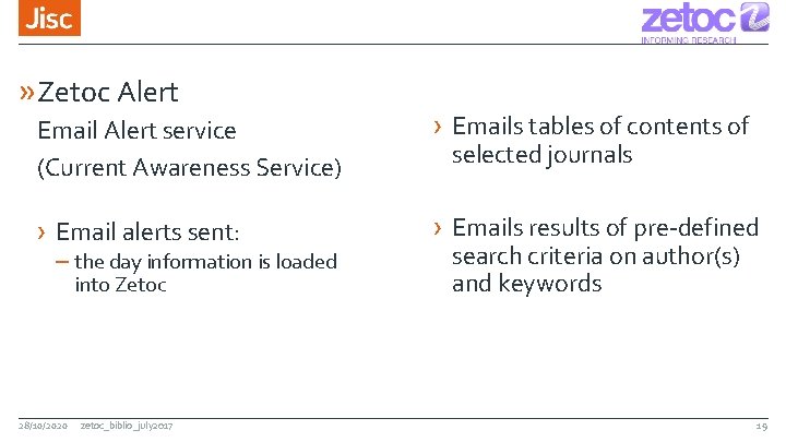 » Zetoc Alert Email Alert service (Current Awareness Service) › Emails tables of contents