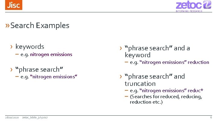 » Search Examples › keywords – e. g. nitrogen emissions › “phrase search” –