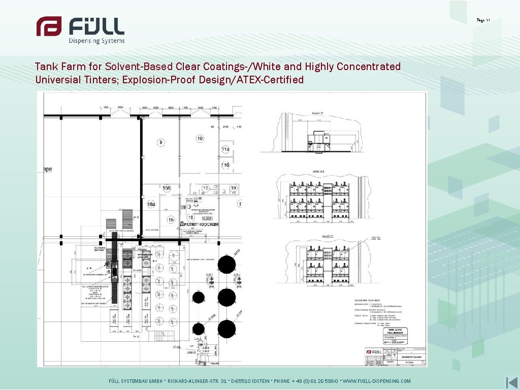 Page 11 Tank Farm for Solvent-Based Clear Coatings-/White and Highly Concentrated Universial Tinters; Explosion-Proof