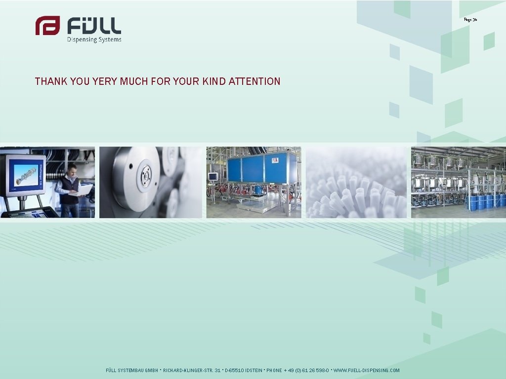 Page 36 THANK YOU YERY MUCH FOR YOUR KIND ATTENTION FÜLL SYSTEMBAU GMBH •