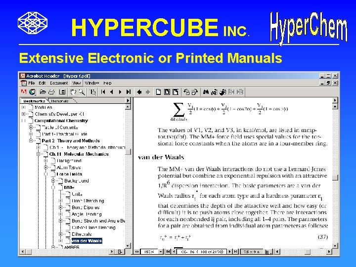 HYPERCUBE INC. Extensive Electronic or Printed Manuals 