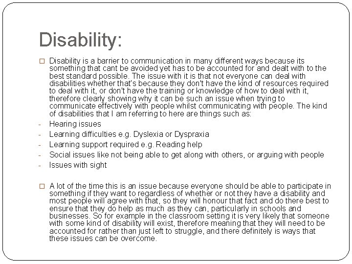 Potential barriers to communication and how to
