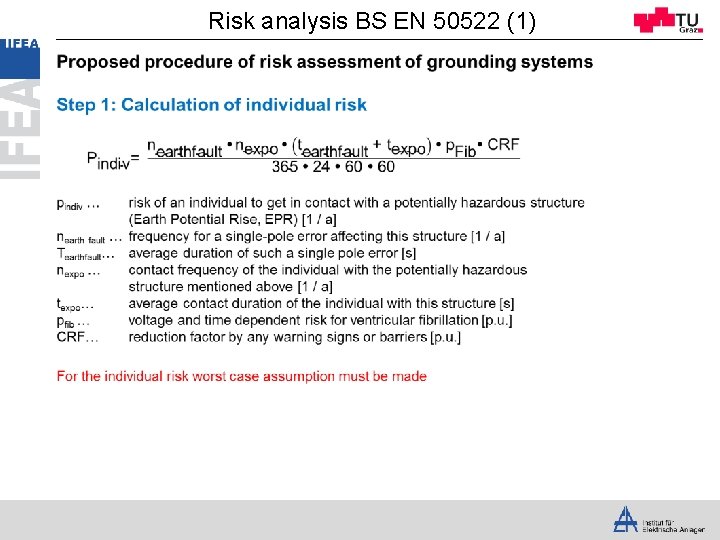 Risk analysis BS EN 50522 (1) 