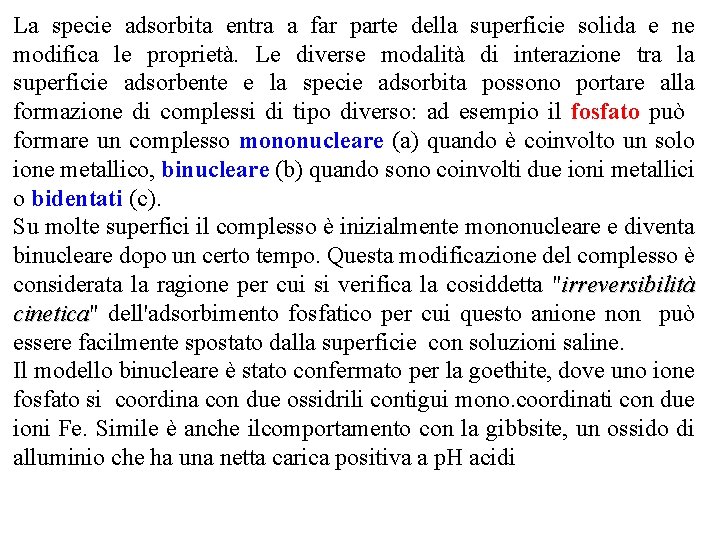 La specie adsorbita entra a far parte della superficie solida e ne modifica le