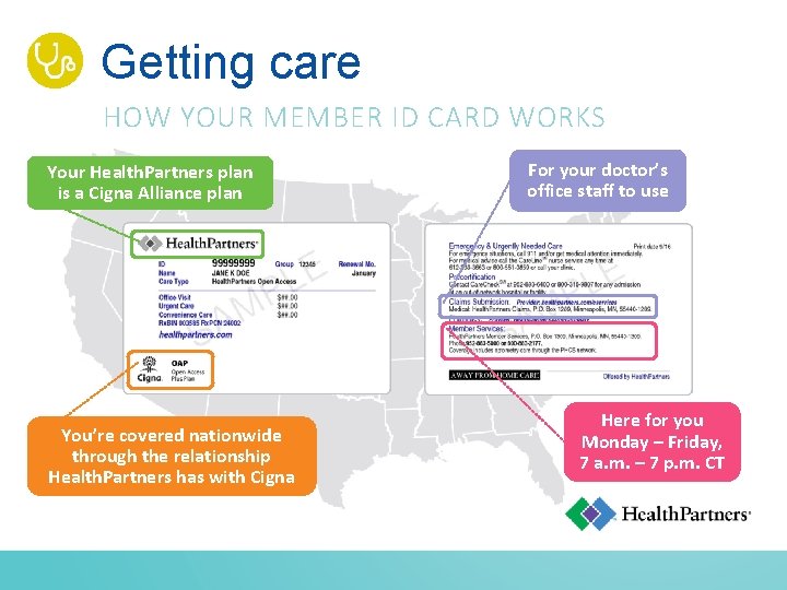 Getting care HOW YOUR MEMBER ID CARD WORKS Your Health. Partners plan is a