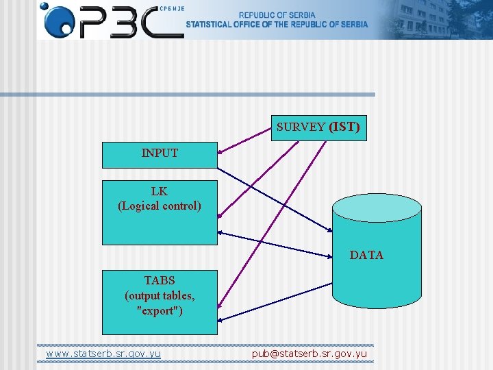 SURVEY (IST) INPUT LK (Logical control) DATA TABS (output tables, "export") www. statserb. sr.