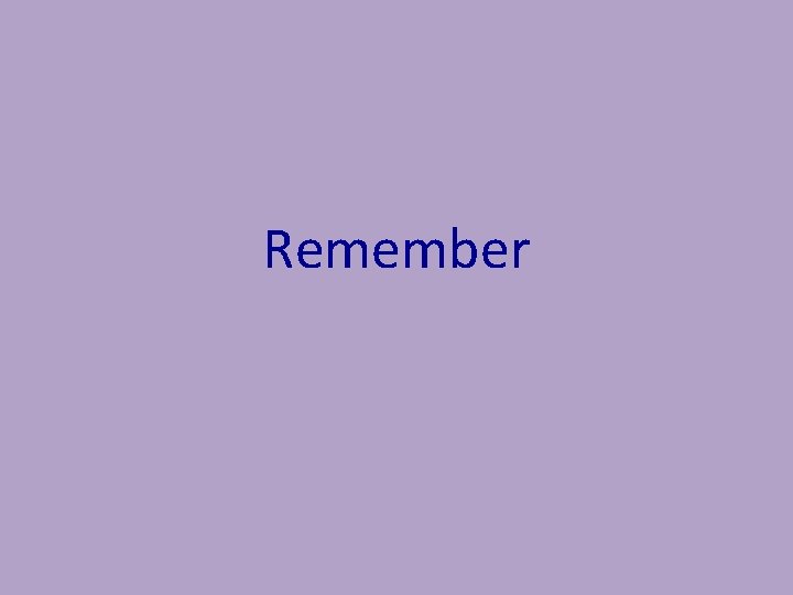 Remember Remember