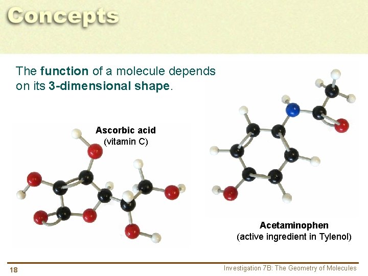 The function of a molecule depends on its 3 -dimensional shape. Ascorbic acid (vitamin
