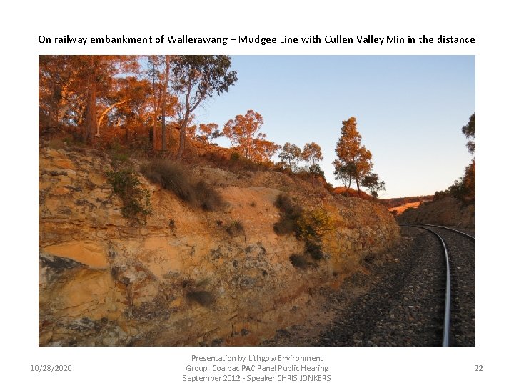 On railway embankment of Wallerawang – Mudgee Line with Cullen Valley Min in the