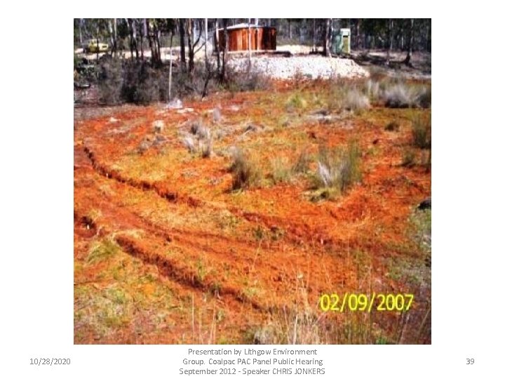 10/28/2020 Presentation by Lithgow Environment Group. Coalpac PAC Panel Public Hearing September 2012 -