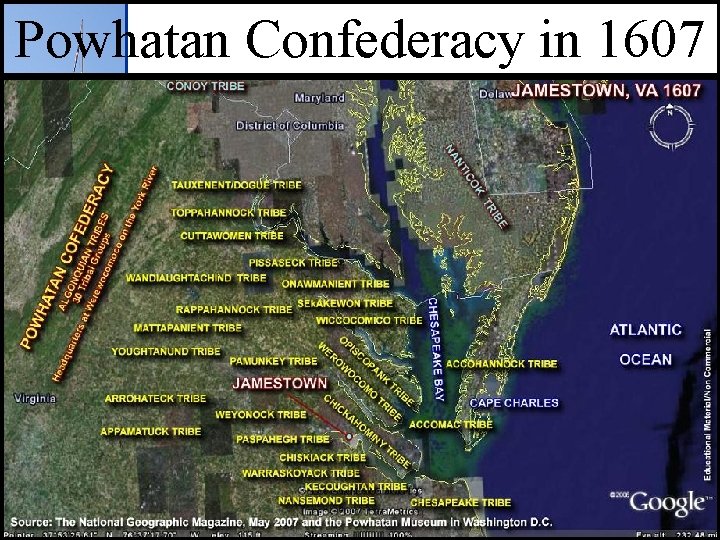 Powhatan Confederacy in 1607 