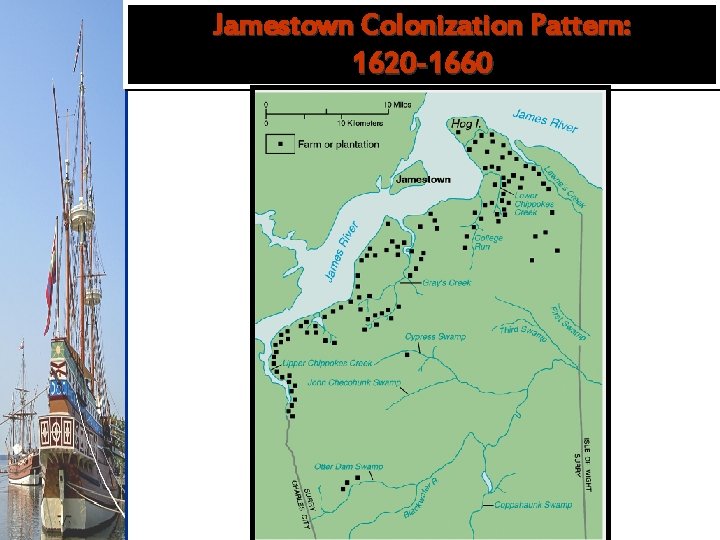 Jamestown Colonization Pattern: 1620 -1660 