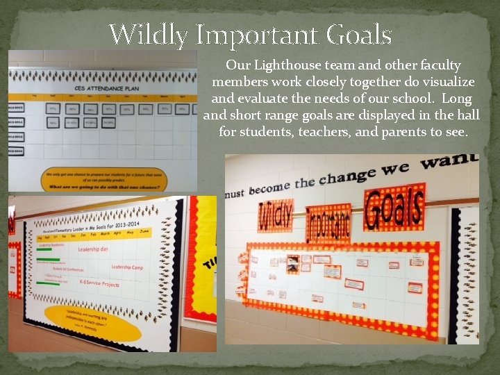 Wildly Important Goals Our Lighthouse team and other faculty members work closely together do