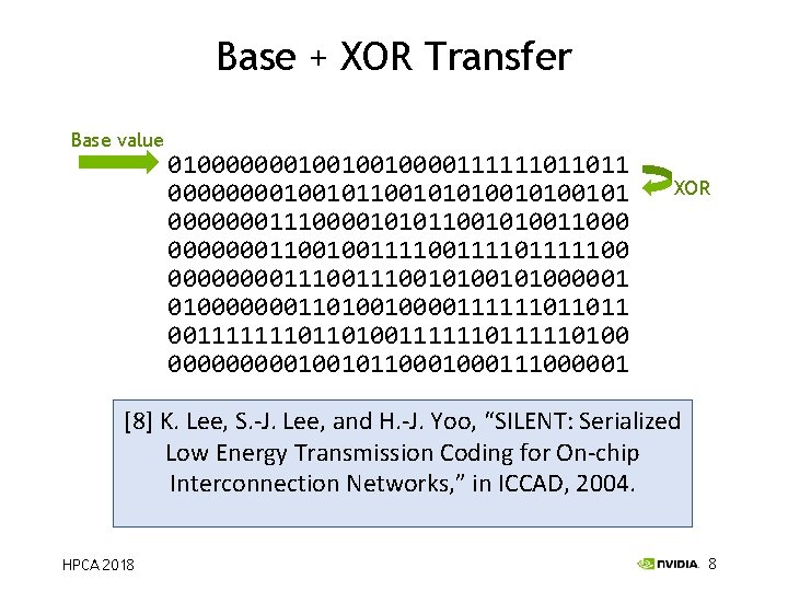 Base + XOR Transfer Base value 01000000010010010000111111011011 01000000110111110101101101111110 00001001010100101 0100000111011110100111100110 00000001110000101011001010011000 0100000011100010011010 00000001100100111101111100 01000000011010010000111111011011