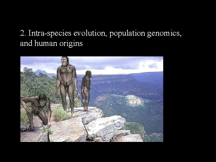 2. Intra-species evolution, population genomics, and human origins 