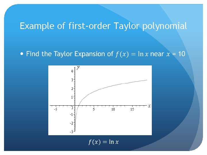 Example of first-order Taylor polynomial 