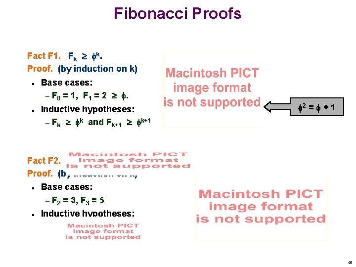 Fibonacci Proofs Fact F 1. Fk k. Proof. (by induction on k) n n Fibonacci Proofs Fact F 1. Fk k. Proof. (by induction on k) n n