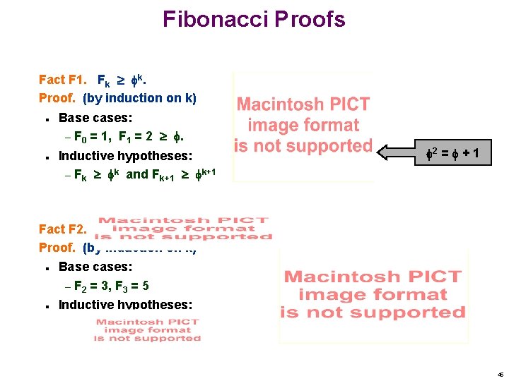 Fibonacci Proofs Fact F 1. Fk k. Proof. (by induction on k) n n